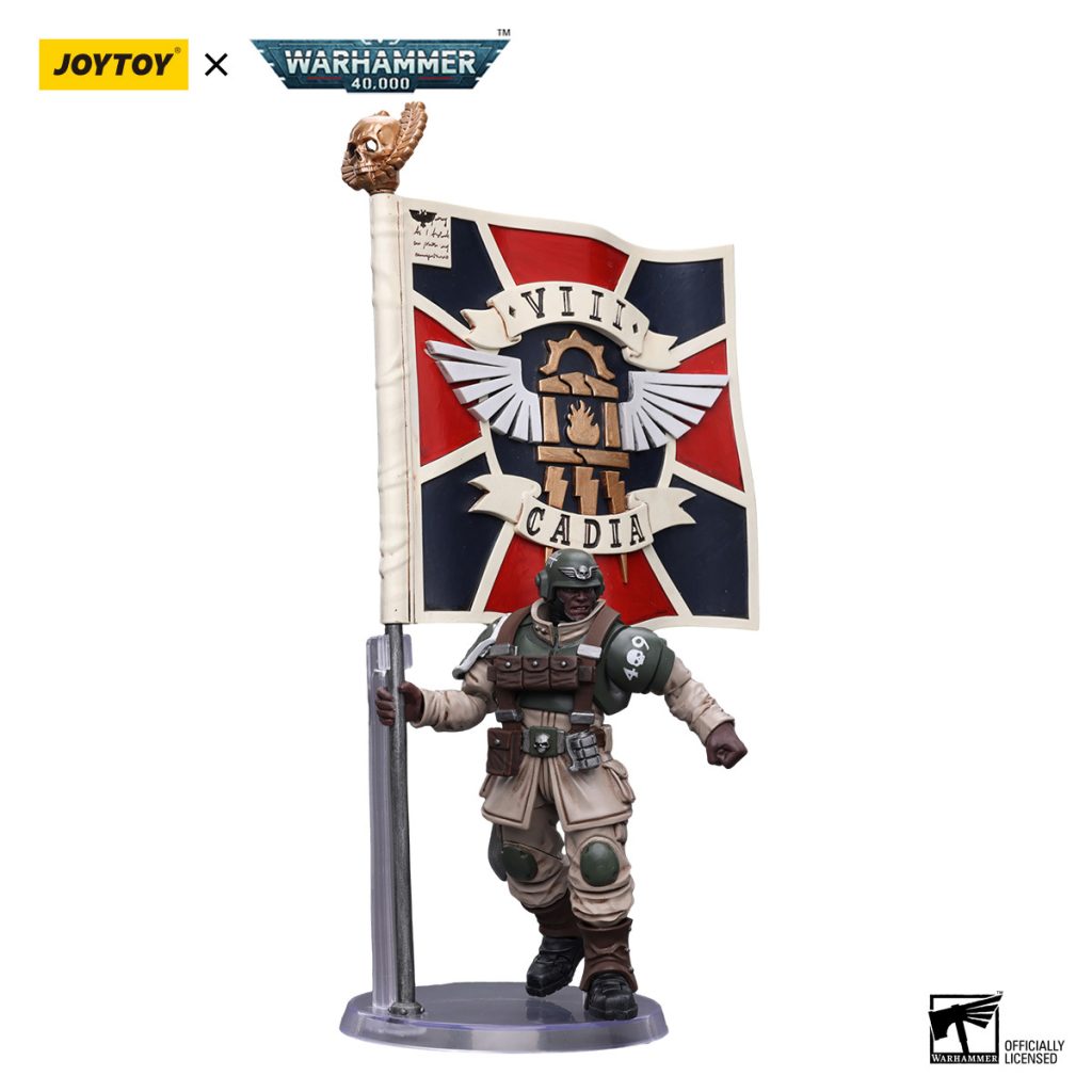 JoyToy Astra Militarum Cadian Command Squad Veteran with Regimental Standard1 - JoyToy EU Store