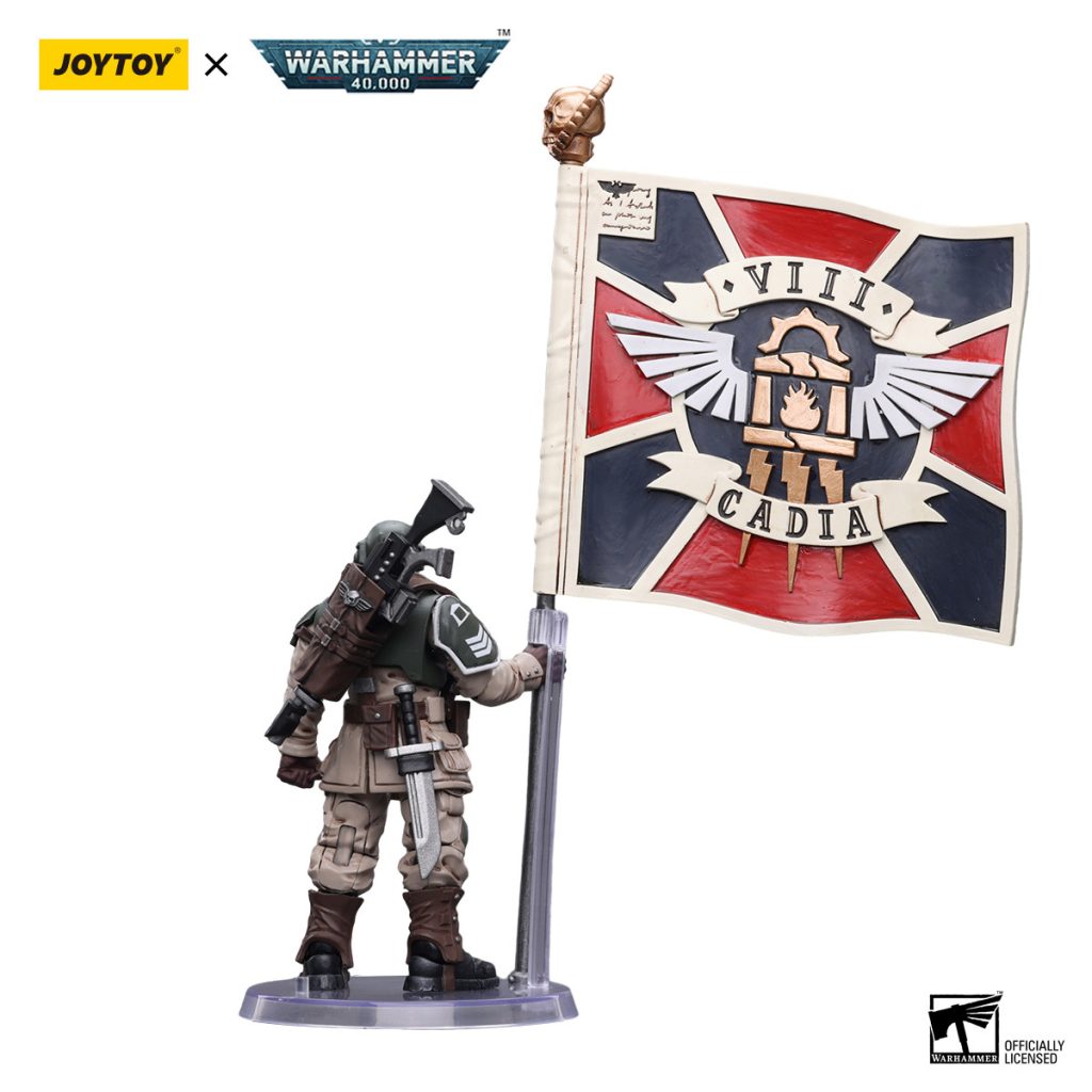 JoyToy Astra Militarum Cadian Command Squad Veteran with Regimental Standard2 - JoyToy EU Store